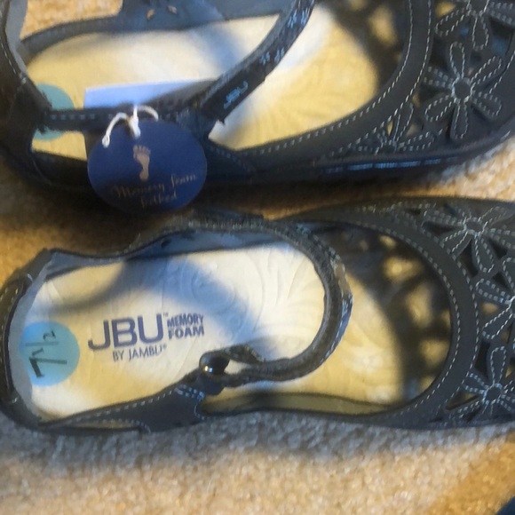 JBU Black Sandals with Adjustable Strap and Cushioned Sole - Picture 6 of 8